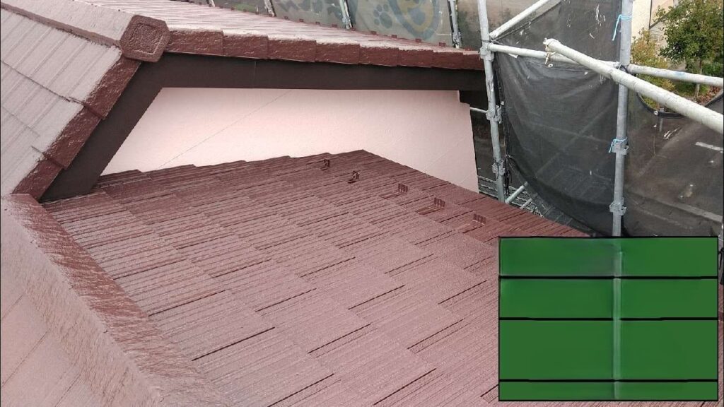 屋根の中塗り