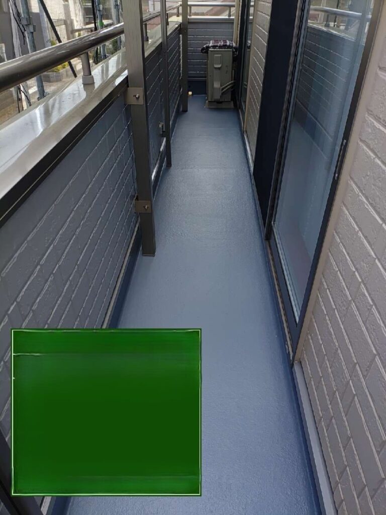 ベランダトップコート施工